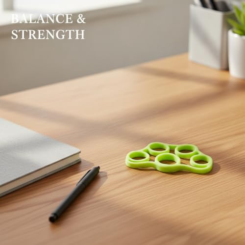 Hand Strengthener Silicone Finger Resistance Band for Grip Training and Extension Exercises - color: Green