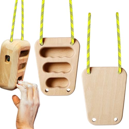 Portable Hangboard Wooden Finger Training Kit Set for Climbers | 2X Rock Climbing Support Rehabilitation Fitness Hand Grip Forearm Strength Workout Exercise for Women Men Home Gym Outdoor