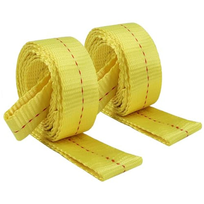 XSTRAP STANDARD 2PK 1-3/4''x 8FT Lifting Sling Web Tow Straps w/Loop End | 5000 lbs Breaking Strength, Heavy Duty Flat Lift Sling Web Straps for Rigging, Moving, Hoist, Tree Stump Removal - style: 2pk 1-3/4''x 8FT