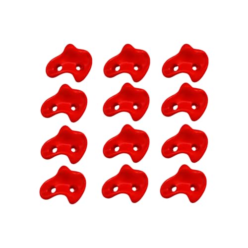 12Pcs Rock Climbing Wall Holds Set with Textured Grip Climbing Stone for Backyard Playgrounds Rock Wall - color: Red