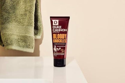 Duke Cannon Bloody Knuckles Hand Repair Balm - Travel Size Tube, 3 oz, Unscented, Non-Greasy Moisturizer for Dry, Cracked Hands (4 Pack) - size: 3 Ounce (Pack of 4)