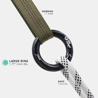 GM CLIMBING Rappel Ring 25kN for Rock Climbing Arborist Rescue Slackline Hammock - color: Large Black_2 Pack