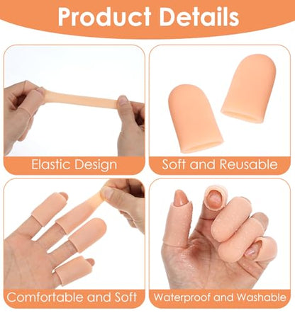 20 Pcs Rubber Thumb, Rubber Thumb Protector Silicone Reusable | Rubber Fingers Silicone Finger Guards, Reusable Waterproof Finger Protection Covers for Cooking, Crafts, Writing