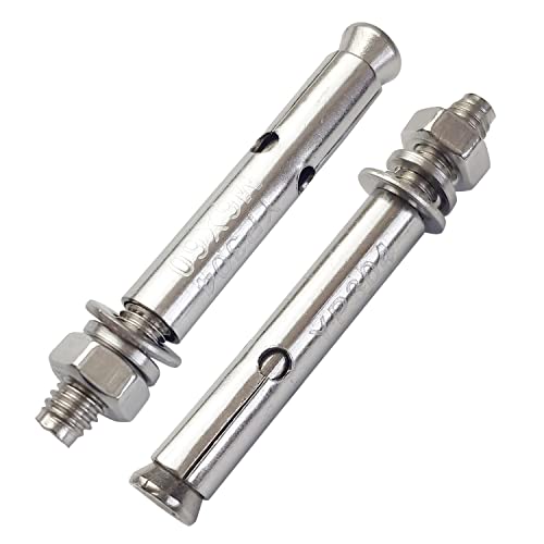 10 Pack M6x60mm Expansion Bolts Anchor Bolt 304 Stainless Steel External Hex Expansion Screw Bolt Sleeve Anchor Fastener Wall Concrete - size: M6*60