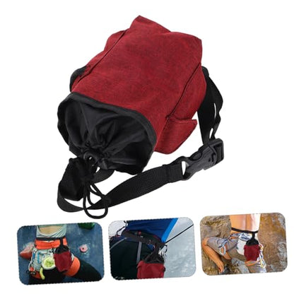 Toyvian Unique Chalk Bag with Closure and Zipper Storage Pockets for Bouldering Rock Climbing and Gymnastics Design for Secure Gear Storage