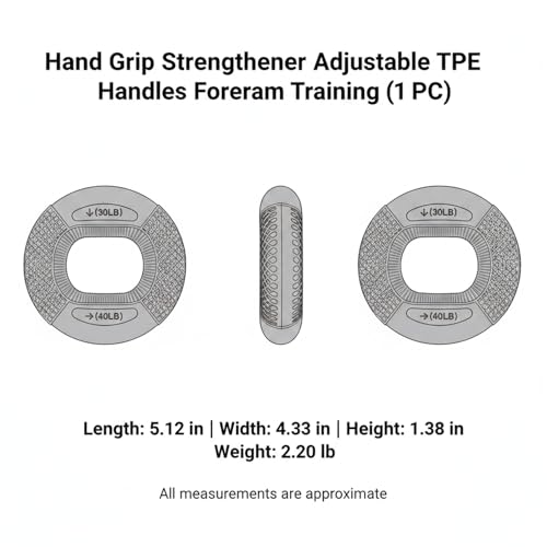 Adjustable Hand Grip Strengthener with TPE Handles for Forearm, Finger & Wrist Training - Portable Fitness Tool - color: Green