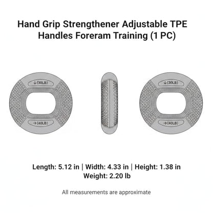 Adjustable Hand Grip Strengthener with TPE Handles for Forearm, Finger & Wrist Training - Portable Fitness Tool - color: Green