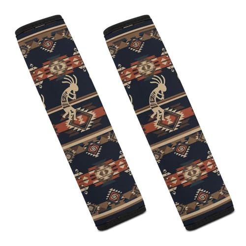 2 Pack Breathable Car Seat Belt Pad for Child, Stroller Pushchair High Chair, Traditional Southwestern Navajo Tribal Aztec Neck Strap Covers, Neck and Shoulder Support - color: Pattern 1119