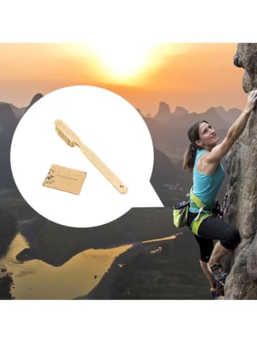 Rock Pocket Care Brush for Climbers, Wood Handle Fiber Head Design, Compact 20cm/7.87in Tool for Chalk Buildup, Gym Routes and Climbing Holds