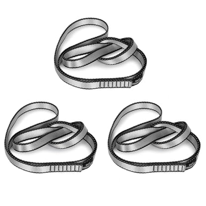 18MM Nylon Climbing Sling Runner 23KN CE2008/EN566 Strong Webbing Straps for Rock Climbing,Mountaineering, Rappelling, Swing, Yoga Hammock etc - color: Grey, size: 90cm/ 35inch |Pack of 3