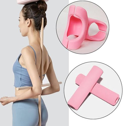Menolana 2Pcs Yoga Rod Back Stretcher Open Shoulder Added Mobility Wooden Exercise Rod Stretching Rod for Balance Dance Gymnasts