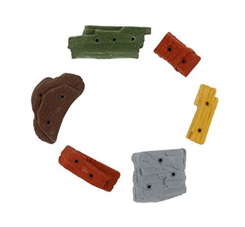 Atomik Rock Climbing Holds Set of 6 Screw-On Sandstone Style in Assorted Earth Tones