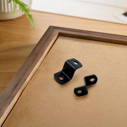 1/8" Depth Flat Offset Canvas Clips, Black Z Shaped Heavy Duty Double Hole Picture Frame Clips for Canvas Framing Hardware with Screws, 20Pcs - size: 1/8 Inch
