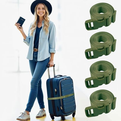 XTACER 1 Inch Molle Backpack Accessory Strap Luggage Straps Cover Strap Sleeping Bag Strap with Buckle (Green, 40) - color: GREEN, size: 40 Inches