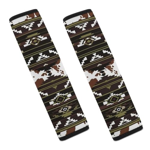 Universal Soft and Comfortable Seat Belt Cover for Child, Most Cars, 2 Piece Southwestern Tribal Navajo Southwest Western Aztec Shoulder Protector Comfortable Driving - color: Pattern 37