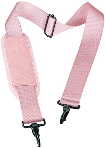 Shoulder Strap, Durable 55" Universal Replacement Laptop Shoulder Strap, Adjustable Comfortable Belt with Metal Hooks for Briefcase, Computer Messenger Bag, Laptop Case Luggage/Duffel/Camera, (Pink) - color: Pink