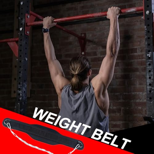 Dip Belt - Weighted Lifting Belt with Steel Chain, Heavy-Duty Strength Training, Durable Gym Accessory | Pull-Up powerliftings Bodybuilding for Home Workout Fitness