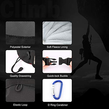 Moko Rock Climbing Chalk Bag, Bouldering Chalk Pot Bucket with Adjustable Belt & Carabiner Drawstring Climbing Gear - color: Gray & Black, style: Cylinder