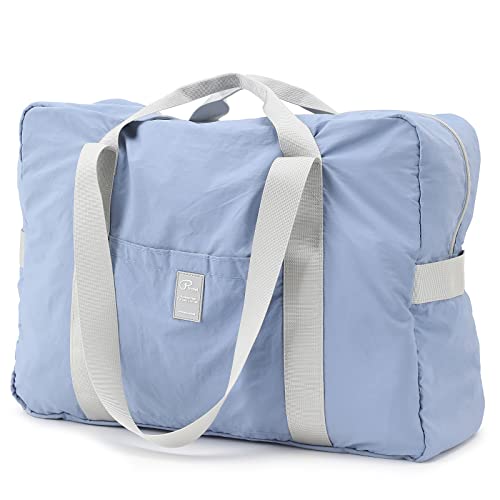 VanFn Foldable Travel Duffel Bag, Sports Duffels Gym Bag, Rainproof Nylon Totes, Sports Shoulder Handbag, Lightweight Duffle Bags For Women & Men, Outdoor Weekend Bag, P.Travel Series - color: Matte Blue