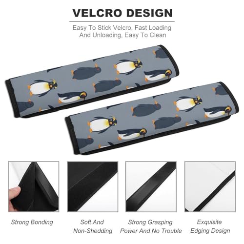 2PCS Watercolor Penguin Grey Car Seat Belt Pad Universal Soft and Comfortable Harness Pads Strap for Kids, Car Seats Pushchair Strollers High Chair Pushchair - color: Pattern 1159