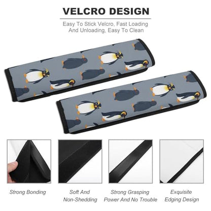 2PCS Watercolor Penguin Grey Car Seat Belt Pad Universal Soft and Comfortable Harness Pads Strap for Kids, Car Seats Pushchair Strollers High Chair Pushchair - color: Pattern 1159