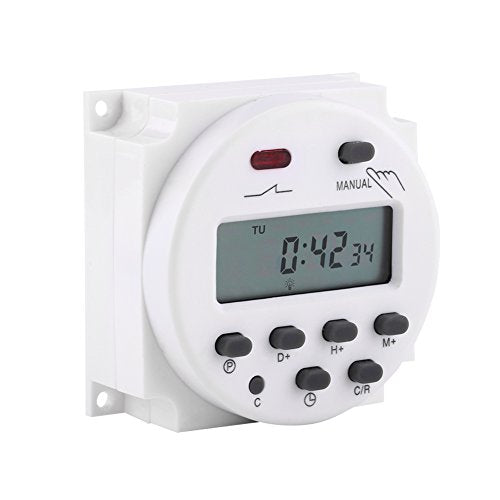 Dioche 24V Timer Small Microcomputer Time Control Switch LCD Digital Programmable Electronic Relay Timer with Weekly Programmable Timer, for Automatic Turn On or Off Electric Equipment,