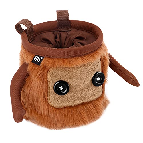 8BPLUS 8B+101016 Bouldering Rock Climbing Chalk Bag, Opening 4.9 inches (12.5 cm), BOBOBO First Shy But Actually Socialized! Bobobo Top Drawstring Closure, Belt & Carabiner Included, Brown