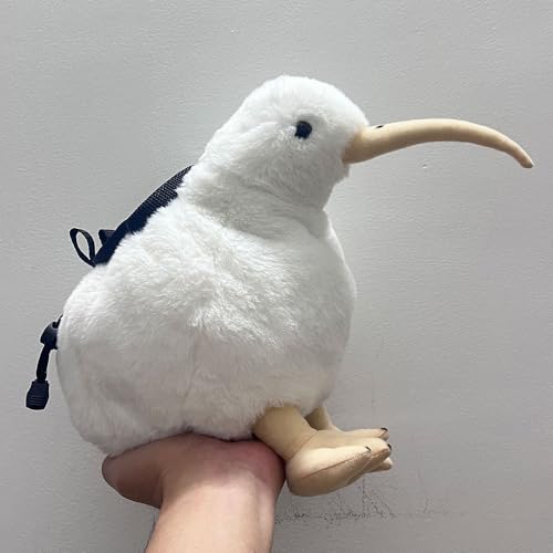 Kiwi Bird Rock Climbing Chalk Bag, Fun Plush Animal Chalk Pouch with Drawstring, Adjustable Waist Belt for Indoor Outdoor Bouldering Sport Climbing, Gift for Climbers Beginners & Enthusiasts - color: White
