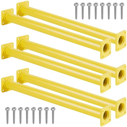 6 Pcs Yellow Outdoor Monkey Bars Ladder Rungs Playground Accessories | Heavy Duty Solid Constructed, Non-Slip Matte Powder Coated Weather Resistant, Hardware Include, Playset Swing Set Jungle Gym - color: Yellow