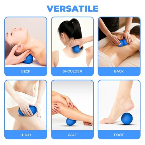 KYKJEYDD Peanut Massage Ball, Double Lacrosse Ball for Trigger Point | Silicone, Deep Tissue & Myofascial Release, for Neck, Back, Feet, Spine, Yoga & Office Use