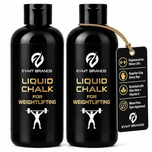 EVMT Brands Liquid Chalk, Mess Free Gym Chalk for Weightlifting, Gymnastics, Rock Climbing, Dancing. Sweat Resistant and Long Lasting for Stronger Grip. - color: 9oz x 2pk LF