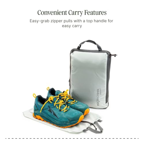 Eagle Creek Pack-It Reveal Shoe Sack - Breathable Shoe Storage Sack for Optimizing Luggage Space - Quick-Drying Material - Lightweight - Translucent Fabric - Washable - Ventilate - color: Storm Grey