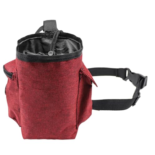 Rock Climbing Chalk Bag Adjustable Belt, Drawstring Closure | Chalk Organizer for Rock Climbing, Bouldering, Weightlifting, Gymnastics, Adults Women Men - color: Wine Red