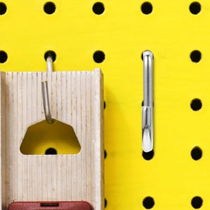 jojofuny 24pcs Heavy Duty Metal J Hooks Pegboard Hooks Small Hanging Pegboard Accessories for Garage Workshop Wall Hanging Board Organizer