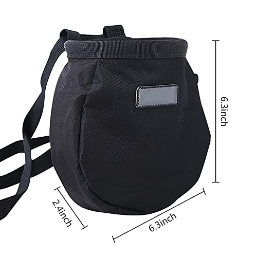 Outdoor Rock Climbing Storage Waist Hanging Anti Slip Powder Bag Adjustable Drawstring Closure Ice Climbing Chalk Bag for Weight Lifting Fitness Gymnastics Gym Workout Zippered Pockets