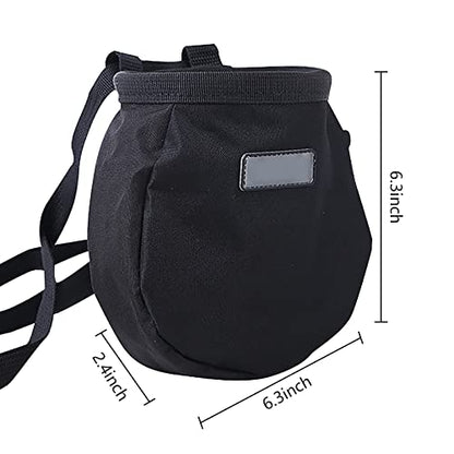 Drawstring Chalk Bag with Waistband for Rock Climbing Bouldering Weight Lifting Rock Climbing Bag Chalkbag Gymnastics Kit - color: Black