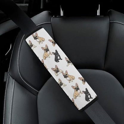 2PCS French Bulldog Cute Dog Cartoon Car Seat Straps Shoulder Pads Universal Soft and Comfortable Seat Belt Covers Cushion for Child, All Vehicles, Shock Absorption - color: Pattern 250