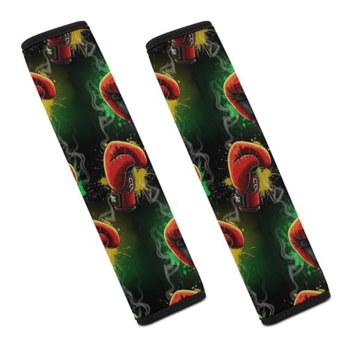 2 Pack Boxing Sports Black Car Seat Belt Pad Soft Padded Seat Belt Cushion for Child, Stroller Pushchair High Chair, Shock Absorption - color: Pattern 742