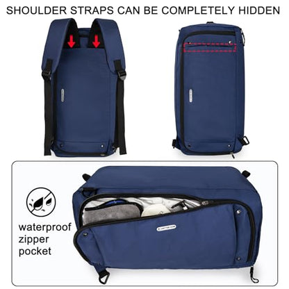 Goloni Gym Bag for Men & Women,40L Large 3 in 1 Sports Travel Duffel Bag with Shoes Compartment and Wet Pocket,Weekender Overnight Backpack,Blue - color: Blue