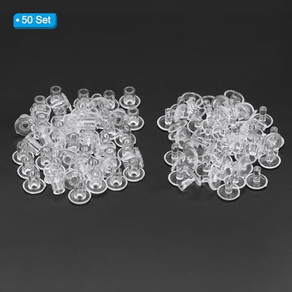 PATIKIL M5x7mm Plastic Binding Post, 50 Sets Plastic Chicago Screws Binding Screw Rivet Post Press-on Buckle for Leather Scrapbook Photo Albums, Transparent - color: Transparent, size: M5x7mm