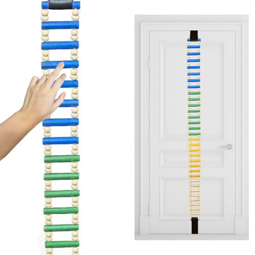 Portable Over-The-Door Shoulder Finger Ladder, Shoulder Pain Relief Wooden Finger Ladder for Hand Therapy and Joint Rehabilitation (Colorful) - color: Colorful