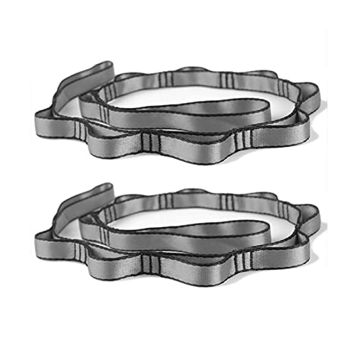 PRIOR FITNESS 2pcs Nylon Daisy Chain Straps for Aerial Yoga Hammock Swing Adjustable Aerial Silk Extender Strap Rope Anti-Gravity Yoga Extend Belts - color: grey, size: 1.1m