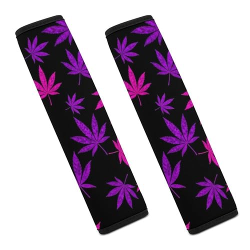 1 Pair Purple Weedleaf Car Seat Straps Shoulder Pads Soft Padded Harness Pads Strap for Adult Use, Stroller Pushchair High Chair, Comfortable Driving - color: Pattern 576