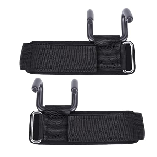 Weight Lifting Hook, 2 Pcs 330lbs Load Bearing Fitness Wrist Strap Hand Grip Support with Rubber Dipped Metal Hook, for Deadlift Pull Up Horizontal Bar Training