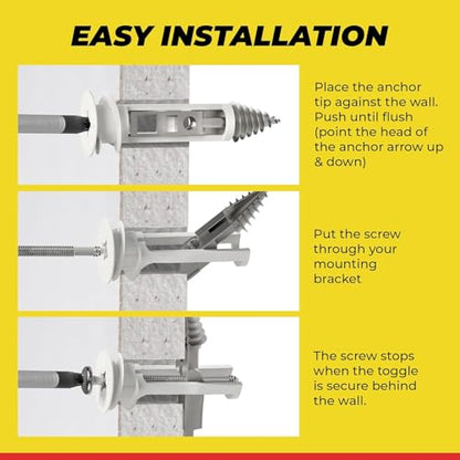 Heavy Duty Drywall Anchors and Screws Kit Including Toggle Anchors & Screws Durable Zinc Plastic Self Drilling Drywall Anchors for Hanging Pictures & More (25 Pack) - style: 25 Pack