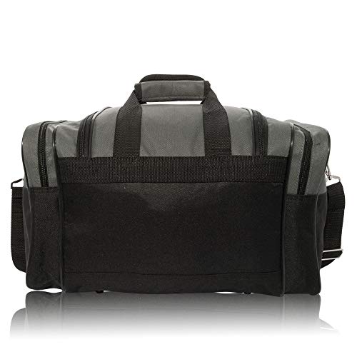 DALIX 17" Blank Duffle Bag Duffel Bag Travel Size Sports Durable Gym Bag - color: Gray