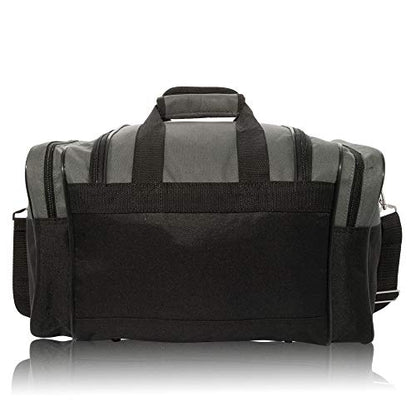 DALIX 17" Blank Duffle Bag Duffel Bag Travel Size Sports Durable Gym Bag - color: Gray