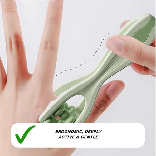 2pcs Finger Massager for Arthritis Pain Relief Manual Roller Green | Hand Thumb Palm Foot Acupressure Massage Tools for Arthritis Massager Mothers Day Gift for Woman - color: Light Green