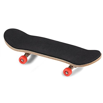 5-Layered Maple Wood Finger Skateboard with Bearing Wheels, Soft PU Pad and Elastic Rubber, Great for Fidgety Hands, Helps Relieve Stress and Emotional Disclosure - color: Red