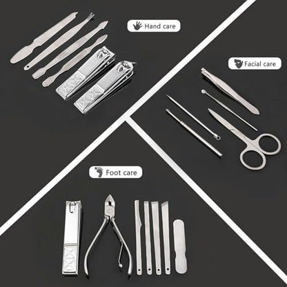 Nail Clippers Set Women Personal Care Tools Accessories Professional Manicure Pedicure Kit with Travel Case Nail Grooming Kit Gifts for Men Women Father Mother - color: Pink-18pcs